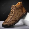 Men's Casual Leather Shoes Fashion Men's Handmade Lace-up Shoes