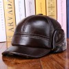 Haining Leather Hat Men's Winter Warm Cowhide Hat Cold Elderly Duck Tongue Ear Skin Hat