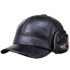 Haining Leather Hat Men's Winter Warm Cowhide Hat Cold Elderly Duck Tongue Ear Skin Hat