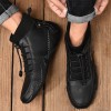 British Fashion Casual Shoes Men's Hand-stitched Socks Mouth Boots