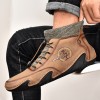 British Fashion Casual Shoes Men's Hand-stitched Socks Mouth Boots