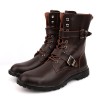 High Top Boots Male Leather Boots Increased Male Autumn And Winter Plus Velvet Cotton Boots England Men's Boots Large Yards 48 Men