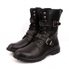 High Top Boots Male Leather Boots Increased Male Autumn And Winter Plus Velvet Cotton Boots England Men's Boots Large Yards 48 Men