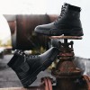Men High Top Steel Toe Boots Lace Up Work Safety Shoes Army Combat Hiking