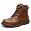 Men's British Lace-up Leather Shoes High-top Tooling Boots
