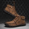 Men's Casual Shoes Trend Mid-top Boots British Large Size Handmade