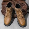 Men's Casual Tooling Boots Outdoor Round Toe Retro Shoes