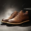 Men's Classic British Style Short Boots Casual Lace-up Shoes
