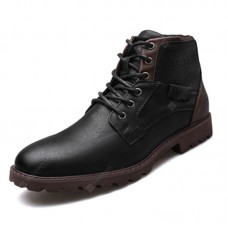 Men's Zipper Short Boots High-top Retro Desert Tooling Boots