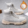 Retro Style Men's Tooling Boots Trend Warm High-top Cotton Shoes