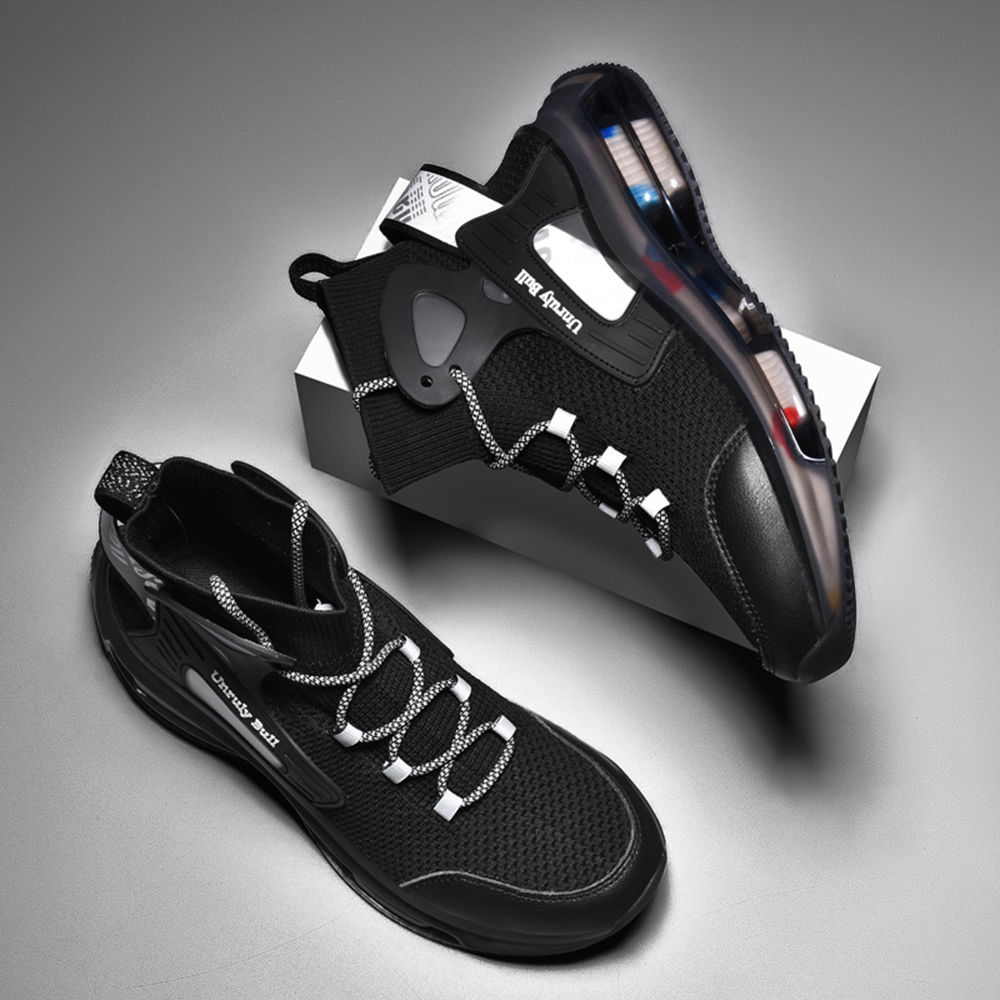 NEW Trend Fashion Men'S Heighten Sneakers Mesh Breathable Sports Casual Walking - Black EU 40