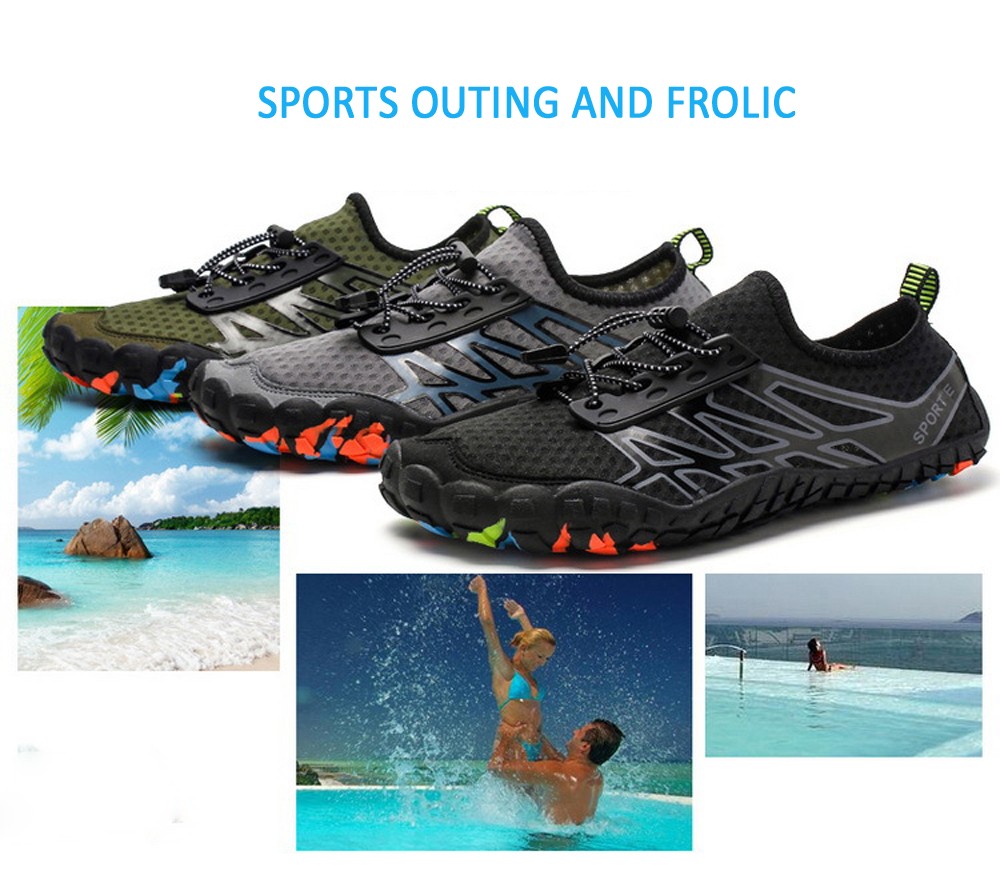 Outdoor Five Fingers Wading Hiking Couple Beach Shoes Quick-drying Snorkeling Swimming Upstream Men Shoes - Army Green EU 47