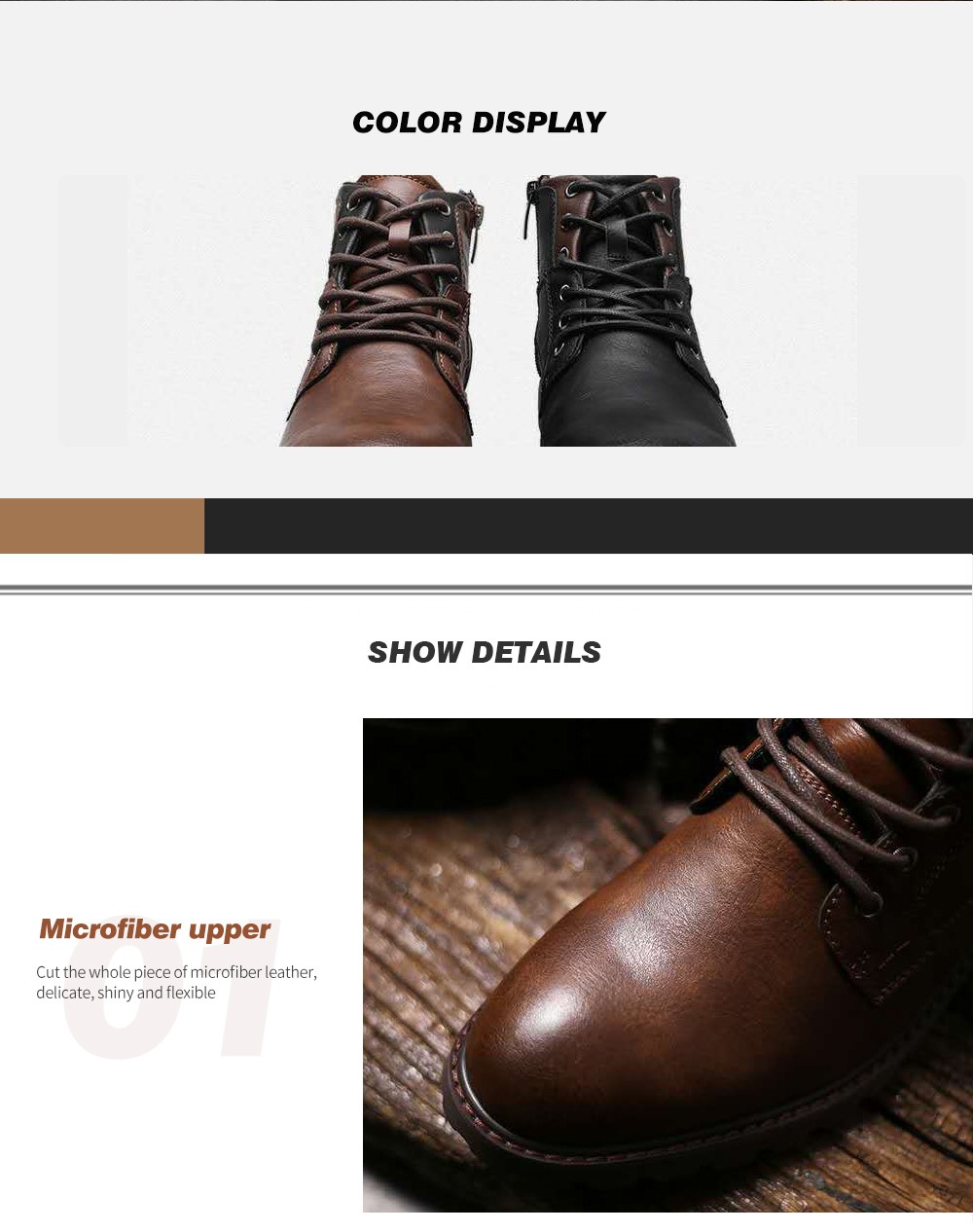 Men's Boots color display