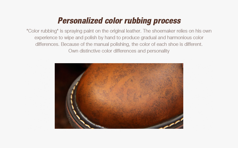 Large Size Men's Shoes Personalized color rubbing process