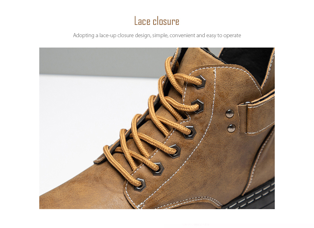 Men's Casual Boots Lace closure