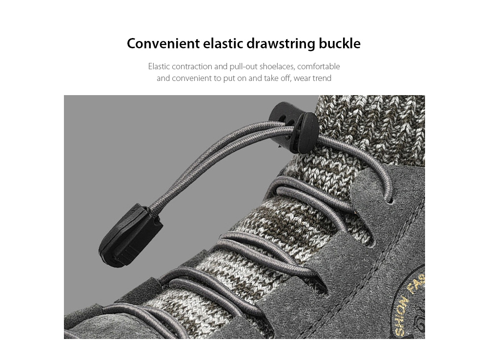 Men's Breathable Boots Convenient elastic drawstring buckle